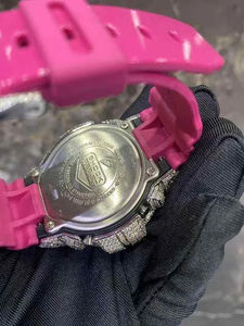 Reloj de Pulsera Personalizado Iced Shock para Hombre, Estilo Hip Hop, Cronógrafo Digital, Bisel con Diamantes Simulados, Acero Inoxidable de Lujo, 20 mm - Product Image 5