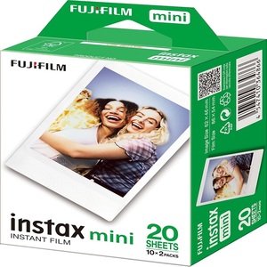 Película instantánea INSTAX mini con borde blanco, paquete de 20 unidades, compatible con todas las cámaras y impresoras mini. - Product Image 1