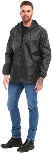 Chaqueta cortavientos impermeable con capucha, informal, estilo urbano, con bloques de color, plegable, para viaje. - Product Image 3