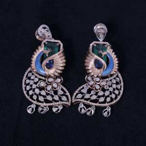 Pendentif paon en diamant naturel 7,14 carats taille brillant, or rose 9K, couleur HI, clarté SI, finition rhodiée, certifié IGI, classique - Product Image 2