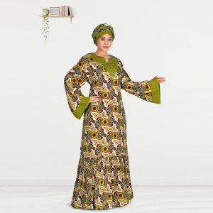 Robe Kaftan Imprimée en Rayonne pour Femmes Musulmanes avec Broderie Diamantée, Manches Longues, Tenue Islamique Modeste, Élégante Robe Maxi du Moyen-Orient - Product Image 3