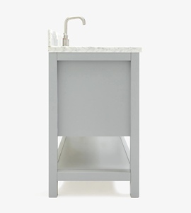 Gabinete de Baño Moderno de Madera Sólida Rebekah OEM de 43 Pulgadas con Lavabo Individual, 3 Opciones de Acabado para Uso en Hoteles y Villas, Directo de Fábrica - Product Image 3