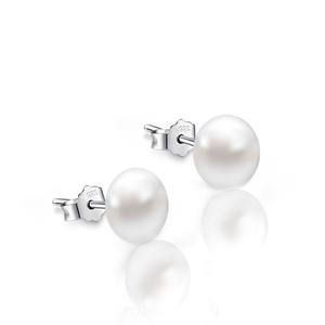 Boucles d'oreilles en perles d'eau douce, version coréenne, authentiques, blanches et grises, minimalistes, tentation, perles blanches et grises, minimalistes, tentation - Product Image 5