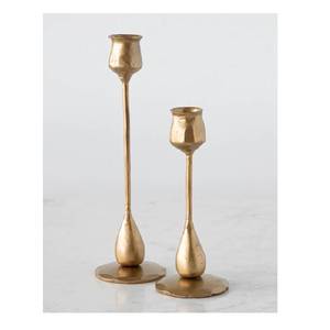Hot Selling Long Candle Holder with Teardrop Design Gold Polish Candle Holder <b>Mantelpiece</b> Festive Occasion Decorative Holder - Product Image 4