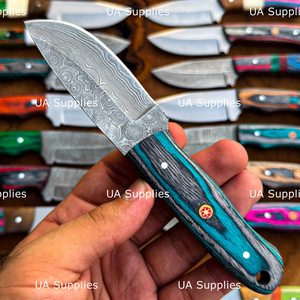 Couteaux à lame fixe de chasse à pointe tombante en acier Damas avec manche en bois, vente en gros, stock en vrac, directement du fabricant, pour l'extérieur - Nouveauté du marché - Product Image 2