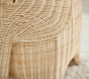 Meilleur Choix : Table d'Appoint en Rotin Tressé à la Main en Forme d'Éléphant de Haute Qualité, Idéale pour le Rangement de la Chambre de Bébé et de la Chambre d'Enfant - Product Image 3
