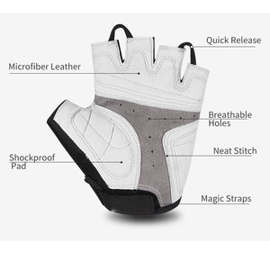 Gants de cyclisme mi-doigts respirants et légers en polyester noir et vert citron, unisexe, design à enfiler pour l'été - Product Image 2