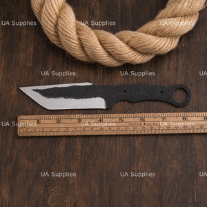 Cuchillo de caza y camping UA Supplies Drop Point 1095 de acero al carbono, hoja completa, filo recto, herramienta de supervivencia DIY, mango personalizado - Product Image 2