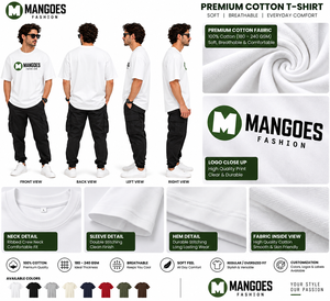 เสื้อยืดคอกลมทรงหลวมโอเวอร์ไซส์สำหรับผู้ชาย ผ้าฝ้าย 100% ระบายอากาศได้ดี เป็นมิตรกับสิ่งแวดล้อม แขนสั้น สั่งทำได้ คุณภาพสูง - Product Image 5