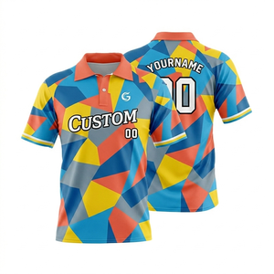 Polo de sport pour homme en polyester respirant 175 GSM, sublimation premium, protection solaire anti-UV, idéal pour l'entraînement en extérieur et le golf - Product Image 1