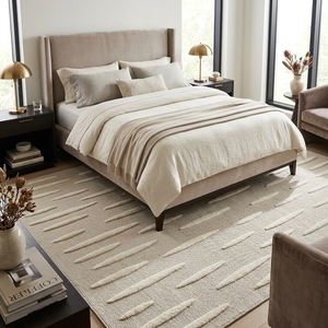 Tapis moderne en laine et coton, à poils coupés et bouclés, tufté, antidérapant, fait main, texturé, sur mesure, prix de gros direct usine - Product Image 5