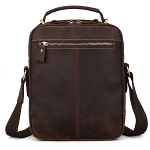 Sac messager en cuir personnalisé pour hommes, sac bandoulière avec sangle réglable, vente en gros, voyage d'affaires - Product Image 1