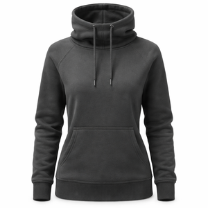 Sudadera con Capucha de Invierno para Mujer con Estampado Frontal y Cuello Alto - 100% Algodón Polar Ecológico, Logotipo Personalizado, OEM, Venta al por Mayor - Product Image 1
