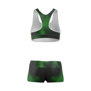 Conjunto de Yoga de 2 Piezas para Mujer, Tallas Grandes, con Logotipo Personalizado, Cintura Elástica, Shorts de Cintura Media, Transpirable, con Sujetador Deportivo de Alta Sujeción sin Mangas - Product Image 3
