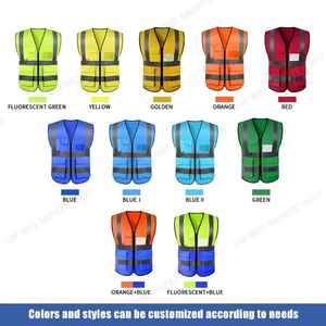 Chaleco de Seguridad de Alta Visibilidad con Logotipo Personalizado, Bolsillos Reflectantes, Algodón Unisex, No Tóxico, Ropa de Trabajo Industrial de Alta Visibilidad para Construcción - Product Image 3