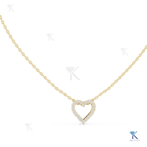จี้เพชรแล็บโกรว์รูปหัวใจประดับเพชรแบบปาเว่ สร้อยคอทองคำแท้ 14K 18K เครื่องประดับผู้หญิงคุณภาพสูง ขายส่งจากโรงงาน ผู้จัดจำหน่าย B2B - Product Image 1