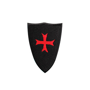 Knight Templar Cross Medieval Coat of Arms Embroidered Patch Hook Backing Superheroes-Gear - Product Image 1