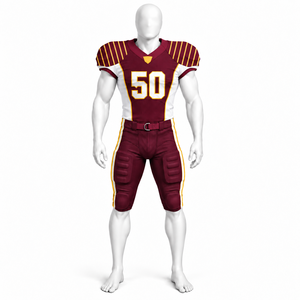Ensemble d'uniformes de football américain personnalisés pour adultes, sublimés, col en V, manches courtes, 100 % polyester, à vendre - Product Image 6