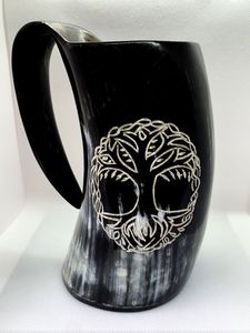 Handmade Curved Viking Drinking Horn Mug Buffalo Horn Style for Home & Hotel Animal Decorative Coffee/Tea Mug - Product Image 4