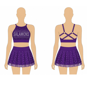 Servicio OEM del Fabricante, Vestidos de Animadoras Personalizados con Logotipo Frontal para Niñas, Material de Spandex/Algodón, Impresión por Transferencia de Calor - Product Image 2