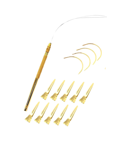 Kit d'outils pour extensions de cheveux en acier inoxydable de haute qualité, pince à sertir à 2 trous, 12 pinces pour extensions de cheveux, outil de séparation mini - Product Image 4