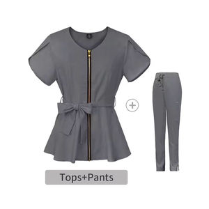 Ensemble de blouses médicales unisexes confortables – Blouse de médecin à manches tulipes et pantalon d'infirmière – Uniforme d'hôpital - Product Image 2