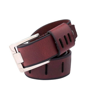 Custom Logo Genuine Cowhide <b>Leather</b> <b>Belt</b> for Men Vintage <b>Wide</b> 3.5cm Waist Strap Alloy Pin Buckle Durable Casual Fashion Luxury - Product Image 4