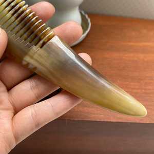 Handcrafted Natural Buffalo Horn <b>Comb</b> - Thick <b>Wide</b> Tooth Anti-Static Hair Brush - Portable Scalp Massage & Fine Pocket Grooming - Product Image 4