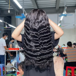 Meilleures extensions de cheveux ondulés profonds vietnamiens les plus doux Vente chaude Pre Pluck HD Lace Wig Vendeur de confiance au Vietnam Bob Wigs - Product Image 3