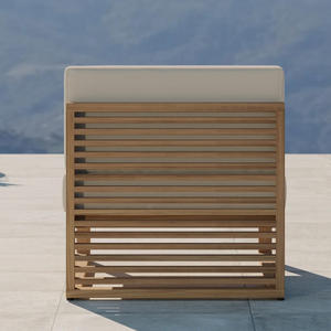 เฟอร์นิเจอร์โซฟาไม้สักสำหรับกลางแจ้ง ทนทานต่อสภาพอากาศ เหมาะสำหรับโรงแรม รีสอร์ท คาเฟ่ โครงการเชิงพาณิชย์ ผู้ผลิต OEM ผู้จัดจำหน่ายขายส่ง - Product Image 5