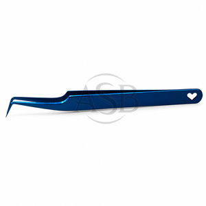 Pinzas de 45 Grados para Extensión de Pestañas, Acero Inoxidable con Plasma Azul, Logotipo Personalizado, Punta Fina, Instrumento de Belleza - Product Image 5