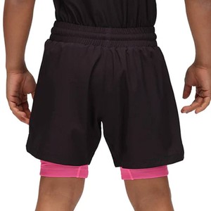 Pantalones Cortos Deportivos Elegantes para Niños, para Artes Marciales Mixtas, Color Negro y Rosa, Capa Interior de Secado Rápido, Corte Regular, Ropa para Artes Marciales Infantiles - Product Image 6