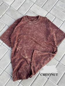 Camiseta Casual para Hombre con Logo Frontal Estampado, Hombros Caídos, Oversize, Tejido Pesado de 300 Gsm, Transpirable, de Secado Rápido, Lisa, de Corte Holgado y Cuello Redondo - Product Image 6