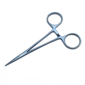 Pince de pêche en acier inoxydable bleu titane avec étrier hémostatique, à mâchoires droites, pour retirer les hameçons, équipement de pêche en plein air - Product Image 1