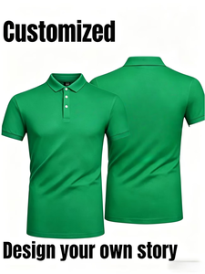 Custom Printed Men's Polo Shirt Green Breathable Quick Dry Work Fashion <b>Uniform</b> Screen Printing Oem Service Polyester Oeko-Tex - Product Image 4