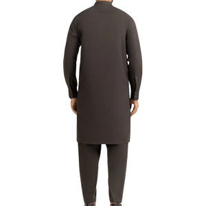 Dark Brown <b>Men</b> <b>Shalwar</b> <b>Kameez</b> Traditional Pakistani Suit High Quality Fabric Designer Kurta Pajama For <b>Men</b> Custom Logo - Product Image 2