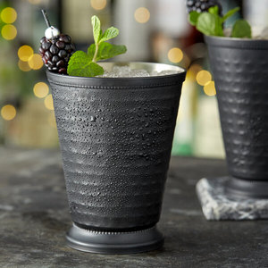 Vaso de acero inoxidable negro mate martillado para Mint Julep, vaso de cóctel, taza de bar premium, vaso de cerveza metálico, cubitera de lujo - Product Image 4