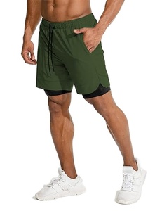 Shorts de gymnastique pour hommes 100% coton mélangé Shorts taille élastique respirant Gym Training Wear pour la course et les tenues décontractées - Product Image 3
