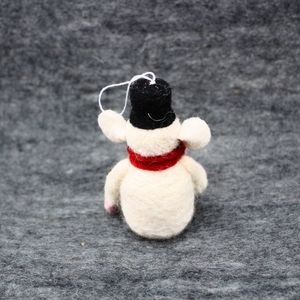 Handmade <b>Wool</b> Felt Christmas Ornament Mouse Hanging Tree Decoration Party Favor for Kids 3-6 Years Unisex - Product Image 5