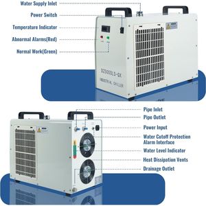 Refrigeratore d'acqua industriale da 6L per macchine da taglio e incisione laser CO2 da 40W, 60W, 80W e 130W, 4.23 pollici - Categoria Prodotto: Attrezzature Laser - Product Image 5