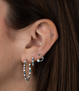 Boucles d'oreilles créoles de luxe en argent sterling 925 plaqué or 18 carats avec diamants taille brillant, style vintage, pour femme, idéales pour les fêtes et les anniversaires - Product Image 1