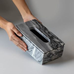 Portapañuelos de Mármol Decorativo, Cubierta de Papel Higiénico de Piedra Natural para Encimera, Mesa de Comedor, Baño, Oficina, Escritorio - Product Image 4