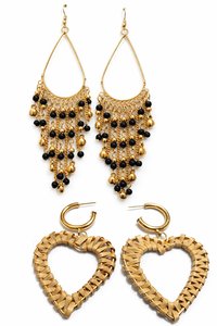 Pendientes de Cuentas Antiguos para Mujer, Estilo Bohemio Étnico, Hechos a Mano, Chapados en Oro Rosa, con Lentejuelas, Joyería para Fiestas, Venta al por Mayor, Alta Calidad - Product Image 5