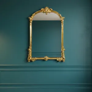 Vintage Gold Arched <b>Wall</b> <b>Mirror</b> with Ornate Floral Carved Frame Decorative <b>Mirror</b> for Living Room Bedroom Hallway Decor - Product Image 2