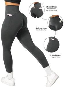 Nuevos Leggings de Yoga Sin Costuras, Cintura Alta, para Mujer, Pantalones de Yoga Ligeros de Forro Polar, 28 Pulgadas, Pantalones Elásticos Suaves con Bolsillos - Product Image 4