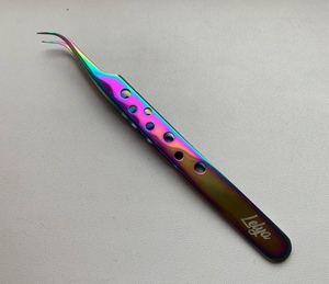 Vired Impex Professional Stainless Steel Smooth Tip Custom Logo <b>Cluster</b> <b>Lash</b> Tweezers High Quality Durable Precision 10mm Model - Product Image 4