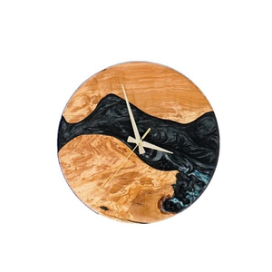 Best Quality Double Face <b>Modern</b> Design Wooden <b>Wall</b> <b>Clock</b>/<b>Wall</b> Watch Resin Inlay Wood Epoxy Cracked Wood Quartz Motion Needle - Product Image 1