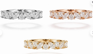 Marquise Lab Grown Diamond Half Eternity Band <b>Stacking</b> Wedding Engagement Rose Gold <b>Silver</b> Luxury Diamond <b>Ring</b> - Product Image 2