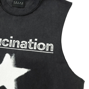 Débardeur Homme Oversize 2026 – Style Vintage Délavé avec Imprimé Étoile – Streetwear Ample Coupe Musclée – Idéal Été Décontracté - Product Image 4