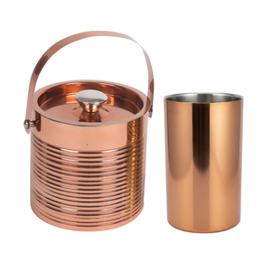 <b>Hammered</b> Copper Ice Buckets Wall Vacuum Insulated 100% Copper Double Wall Vacuum Insulated Copper Ice Buckets - Product Image 2
